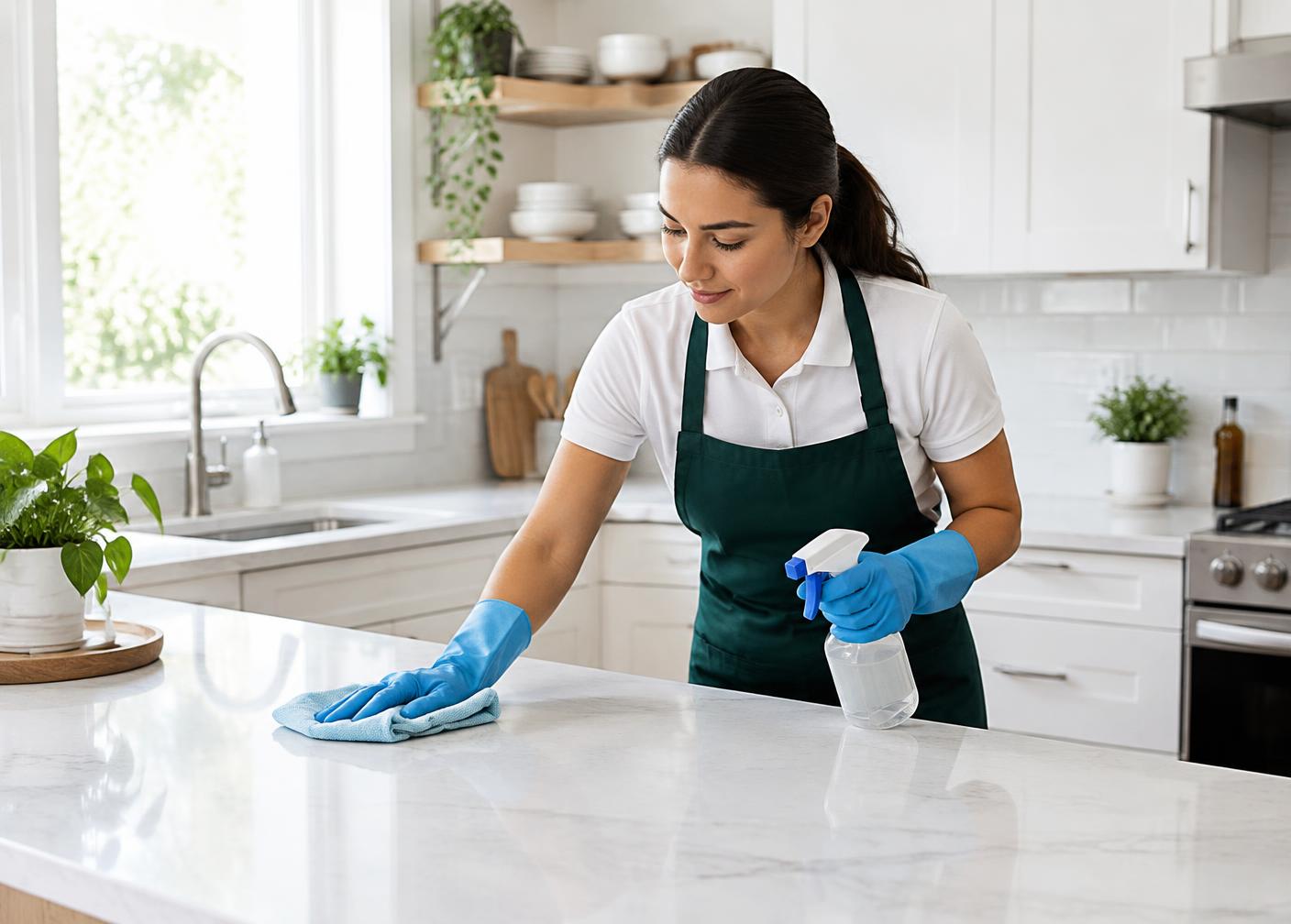 Professionally cleaned modern kitchen